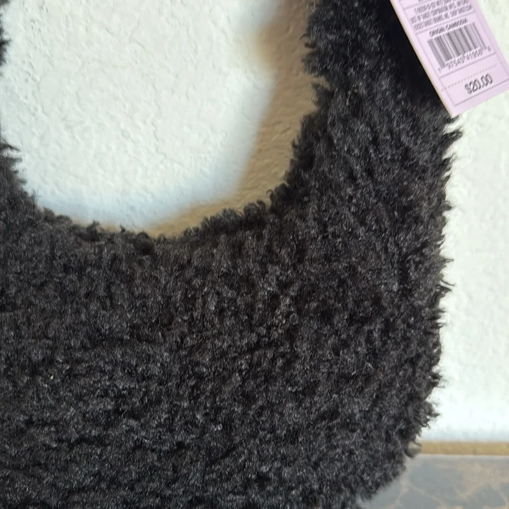 New! Slouchy Faux Fur Hobo Shoulder Handbag - Wild Fable, Black
